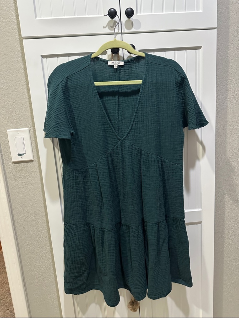Madewell Teal Gauze V-Neck Dress (has pockets!)
